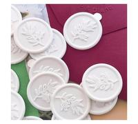 Wax Seal Stickers 30 Pieces Wax Seal Sticker Peony with Love Leaf Envelope Seal Stickers Self Adhesive Bronze Gold White Stickers for Wedding(Light Grey)