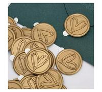 Wax Seal Stickers 30 Pieces Wax Seal Sticker Peony with Love Leaf Envelope Seal Stickers Self Adhesive Bronze Gold White Stickers for Wedding(White)