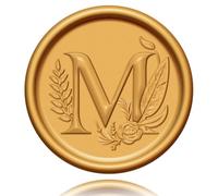Wax Seal Stickers Gold Letter M Pack of 20
