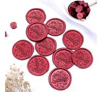 Wax Seal Stickers， Multicolor Wax Seal Stickers Pack of 10/20/30 Pcs for Christmas Wedding Envelopes Embossed(Red-Green-Yellow,20pcs)