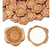 Wax Seal Stickers Wax Seal Stickers 25/50/75pcs Embossed, Silver/Bronze Heart Pattern Envelope Decals Self-Adhesive Stamp Sticker for Wedding(Bronze 25pcs)