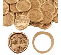 Wax Seal Stickers Wax Seal Stickers 30pcs, Seals Self Adhesive Gold For Envelope Wedding Party(Color 01)