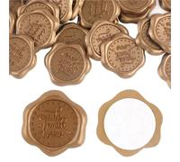 Wax Seal Stickers Wax Seal Stickers 30pcs Text Style Botanical Self-Adhesive Wedding Invitation Envelope Gold(Style 09)