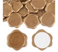 Wax Seal Stickers Wax Seal Stickers 30pcs Text Style Botanical Self-Adhesive Wedding Invitation Envelope Gold(Style 05)