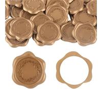 Wax Seal Stickers Wax Seal Stickers 30pcs Text Style Botanical Self-Adhesive Wedding Invitation Envelope Gold(Style 04)