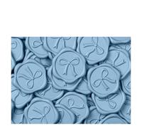 Wax Seal Stickers Wax Seal Stickers 3D Bow - 50 Pcs Self-Adhesive Metallic Light Gold Seals, For Wedding Invitations, Wrapping Decals(Blue)