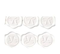 Wax Seal Stickers Wax Seal Stickers 3D Bow - 50 Pcs Self-Adhesive Metallic Light Gold Seals, For Wedding Invitations, Wrapping Decals(White)