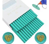 Wax Seal Sticks, Ioggtser 26 Pieces Glue Gun Wax Seal Stick for Wax Seal Stamp,Duck Green Sealing Wax Sticks for Glue Gun, for Wedding Invitations, Cards, Envelopes