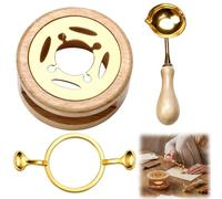 Wax Seal Warmer, 3 Pcs Wax Seal Kit with Melting Spoon Waxes Seals Stamp Shaped Molds with Metal Mold Sealing Waxes Melting Furnace Set - for Wedding Invitation Envelope Letter Arts Crafts