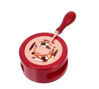 Wax Seal Warmer Set with Spoon, Red Wood and Metal