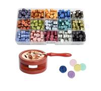 Wax Sealing Set, 15 Colors of Octagonal Wax Beads, Equipped with a Melting Spoon and a Sealing Furnace, Suitable for Wedding Invitations, Birthday Invitations, Letter Stamps, Gift Packaging (Dunhuang)