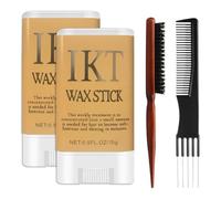 Wax Stick Hair,2 PCS Hair Wax Stick Womens,Slick Back Hair Products Hair Slick Stick Non-greasy Wig Wax Stick Slick Back Set Comes with 2 Combs for Distributing and Tidying Hair