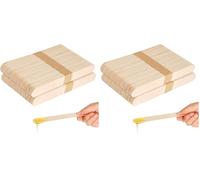 Wax Sticks, 100 Pcs Disposable Wooden Waxing Spatulas, 5.9 Inch Premium Wax Applicator Sticks for for Body, Face, Eyebrow, Lip Removal, Ideal for Warm & Hot Wax (Pack of 2)