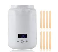 Wax Warmer 200ml/6.8oz 40W Hair Removal Heater Electric mini wax warmer Smart LED Touch Screen Portable Design Suitable for Eyebrow Shaping Body Depilation Nose Trimming Lip Care (White)