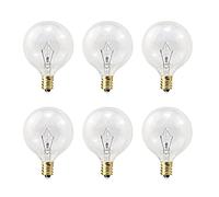 Wax Warmer Bulbs, G50 25 Watt Light Bulbs for Full Size Scentsy Warmers, G16.5 Globe E12 Base Clear Scentsy Light Bulbs for Wax Warmers - Long Life-Span and Melt Wax Fast, 120 Volt (Pack of 6)
