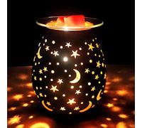 Wax Warmer for Scented Wax Melters,Glass Wax Melt Warmers Electric,Scented Wax Burner with Night Light,Wax Melter Warmer for Christmas Gifts&Office,Bedroom