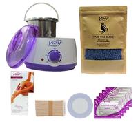 Wax Warmer Hair Removal Waxing kit. Professional Portable Wax Heater. Electric Home Wax Melter with Hard Wax Beans and Wax Applicator Sticks for Women and Men (Lavender Flavour Beads)