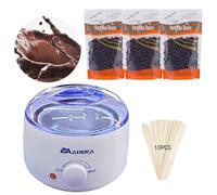 Wax Warmer kit for Hair Removal Pot for Waxing Professional with Bowl 3 Bags Wax Beads and Applicator Sticks at Home Wax Machine for Full Body Waxing (Chocolate White Pot)