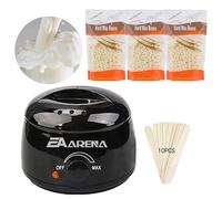 Wax Warmer Kit for Hair Removal With Bowl, 3 Bags Wax Beads, and Applicator Sticks - Professional Waxing Machine for Full Body at Home (Cream Black Pot)