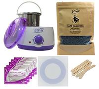 Wax Warmer, Professional Portable Electric Hair Removal Kit Adjustable Temperature waxing Heater Melting pot with accessories, Total Body Waxing Spa in Home for Girls Women Men By Vaxy (Blackcurrant)