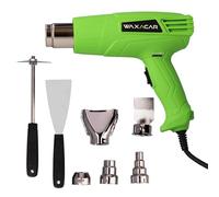 WAXACAR Professional Heat Gun, Adjustable Temperature Settings, 2000W, 80-600°C, 220-240V, Hot Air Gun Kit with 5 Nozzles & 2 Scrapers, DIY, Paint Stripping, PVC Shrinking, Vehicle Wrapping & More!