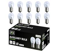 WAXACAR Vehicle Light Bulbs, Multi-Purpose for Tail, Brake, Fog, Indicator, Reverse Lights, 10 Pack, Universal Fit, Halogen, 21W, Compatible with Car, Van, Trailer, Truck, Bike (382 (10 Pack))