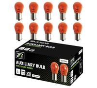 WAXACAR Vehicle Light Bulbs, Multi-Purpose for Tail, Brake, Fog, Indicator, Reverse Lights, 10 Pack, Universal Fit, Halogen, 21W, Compatible with Car, Van, Trailer, Truck, Bike (581 (10 Pack))