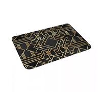 WAXB Doormats Art Deco Black Doormat Carpet Mat Rug Polyester Anti-Slip Floor Decor Bath Bathroom Kitchen Bedroom Floor Mat Home Decor Anti Slip Absorbent Pad Holiday Housewarming Gift