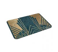 WAXB Doormats Art Deco Glamour Teal And Gold Doormat Carpet Mat Rug Polyester Non-Slip Floor Decor Bath Bathroom Kitchen Living Room Door Mat Rug Carpet For Kitchen Bathroom Gift