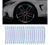 WAXCMXYH 20pcs Car Wheel Hub Reflective Sticker Tire Rim Reflective Strips Luminous Car Wheel For Night Bike Driving Sticker