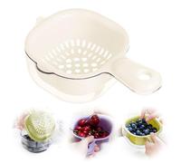 WAXCMXYH Fruit Strainer Dual-Layer Veggie Colander Draining Basket 2 in 1 Kitchen Colander with Handle Grape Bowl with Strainer Drainer Basket for Vegetable Fruit