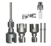 WAXCMXYH Pipe Thread Cutting Tool, Integrated Internal, Electric Drill Compatible PVC Pipe Threader Kit, Thread Trimming and Angle Bolt Repair Tool, Garden Hose Thread Dies (1/2"+3/4")