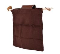 Waxed Canvas Foraging Pouch Hiking Waist Packs Collapsible Bags with Drawstring Belt Bag Fruit Picking Collecting Bushcraft Portable for Camping Hunting Outdoor Tools Storage (Brown)