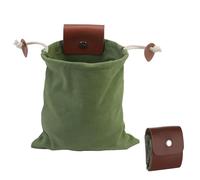 Waxed Canvas Foraging Pouch with Leather Belt Loop - Collapsible Drawstring Bag for Mushroom Hunting, Hiking & Camping Gear Storage