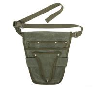 Waxed Canvas Garden Tool Bag with 8 Pockets, Heavy Duty Gardening Tote for Shears and Trowels, Convertible Backpack or Shoulder Carry, Brown(Is green)