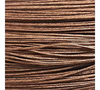 Waxed Cotton Cord 1mm,20m Jewellery Making & Bracelet Necklace Craft (7. LT. Brown)