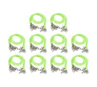Waxed Necklace Cord 100pcs | Adjustable Length 42cm with Extension Chain & Clasp | DIY Jewelry Making Supplies for Pendants/Beads/Bracelets | Water - Proof & Abrasion - (Fluorescent Green)