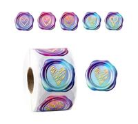 Waxed Sealing Sticker Self-Adhesive Labels Waxed Seal Decorative Lovely Heart Envelope Wax Lovely Heart Wax Seal Labels for Party
