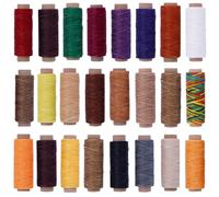 Waxed Thread,24 Color Waxed Thread for Leather Sewing,150D 30 Meter Leather Thread,Leather Sewing Thread,Leather Repair Weave String for Leather Stitching Sewing,Jewelry Making,Bookbinding,Bracelets.