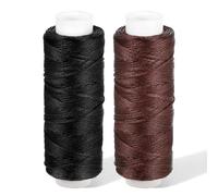 Waxed Thread, 32.8 Yards 0.8 mm Leather Thread for Hand Sewing, 2 Colors Heavy Duty Upholstery Threads Thick Sewing Threads Waxed String for Bookbinding, DIY Crafts, Shoes Repair