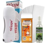 Waxee Roll On Waxing Kit: 100ml Roller Wax Honey, Wax Heater, Strips, After Wax Oil. For Legs & Body. Unisex Adults