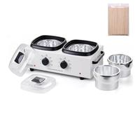 Waxing Kit, 800ML Professional Double Pot Wax Heater Warmer with Adjustable Temperature Set & Silicone Bowl & 100 pcs Wax Sticks