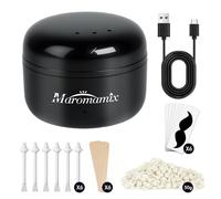 Waxing Kit for Women & Men - Mini Portable Wax Warmer for Nose/Ear/Eyebrow/Beard/Lip Fuzz Hair Removal with 50g Hard Wax Beans, 6 Applicators & 6 Nose Hair Sticks &1 Silicone Pot - 5V USB