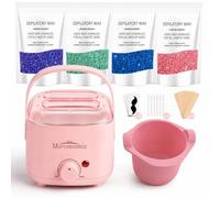Waxing Kit -Warmer Machine for Hair Removal with 4 Packs of Hard Beads & Silicone Wax Pot for Full Body, Legs, Face, Eyebrows, Bikini, Brazilian at Home Waxing Kit for Women Men
