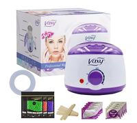 Waxing Kits Wax Warmer Full Kit, Wax Heater Kit with Wax Warmer, 4 * 100g Wax Beads and 10 Wax Spatulas, Painless at Home Wax Warmer Hair Removal Kit Wax Kits