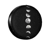 Waxing Waning Moon Print Spare Tire Cover Wheel Protectors Waterproof Sunproof Tire Cover for Trailers Universal Fit for Trailer,RV,SUV,Crossover,Camper,Truck 14 inch