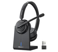 Waxop Wireless Headset with Mic for Work, Bluetooth Headset with Microphone Noise Cancelling & Mute Button, 65H Talk Time, Comfortable Wireless Headsets for Work/Call Center/Computer/Laptop/Calls