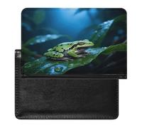 Waxy Monkey Tree Frog Passport Holder Unique PU Ultra-thin Passport Protective Case Compact Easy to Carry Passports Cover for Women And Men Passports Case