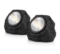 Way Betta 2 Pack Solar Rock Lights Outdoor Garden LED Stone Lights Waterproof Landscape Pathway Spot Lights White LED Decorative Lawn Lighting