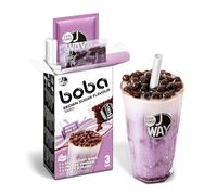 WAY Instant Boba Bubble Pearl Taro Tea Kit with Authentic Brown Sugar Tapioca Boba, Ready in Under One Minute, Paper Straws Included - 3 Servings
